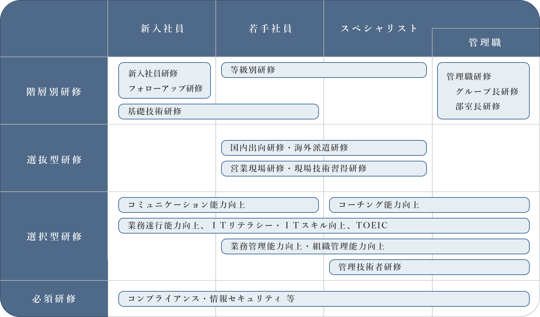 基本的な研修体系